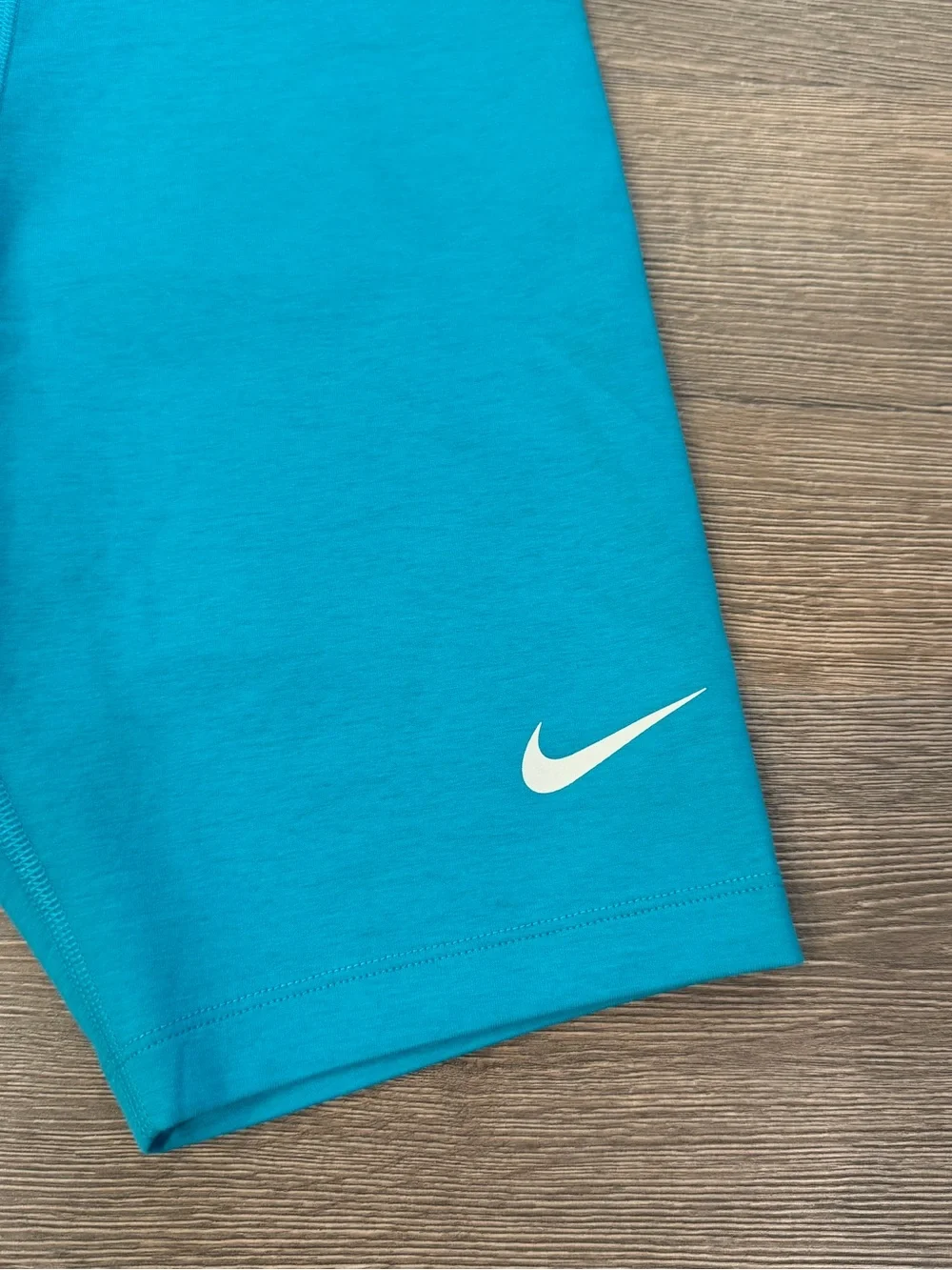 Nike Tight Fit High Rise 8” Length Biker Shorts Dusty Cactus Blue Women